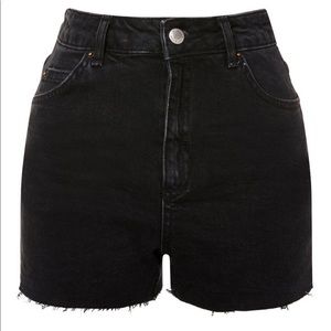 Black Topshop Moto Mom Short